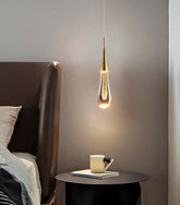 Luxury Crystal Waterdrop Bedside Pendant Light